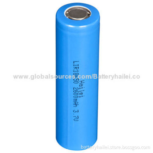 18650 Li-ion Battery with 3.7V Nominal Voltage, 2,600mAh, RoHS Directive-compliant, UL/UN MarkNew